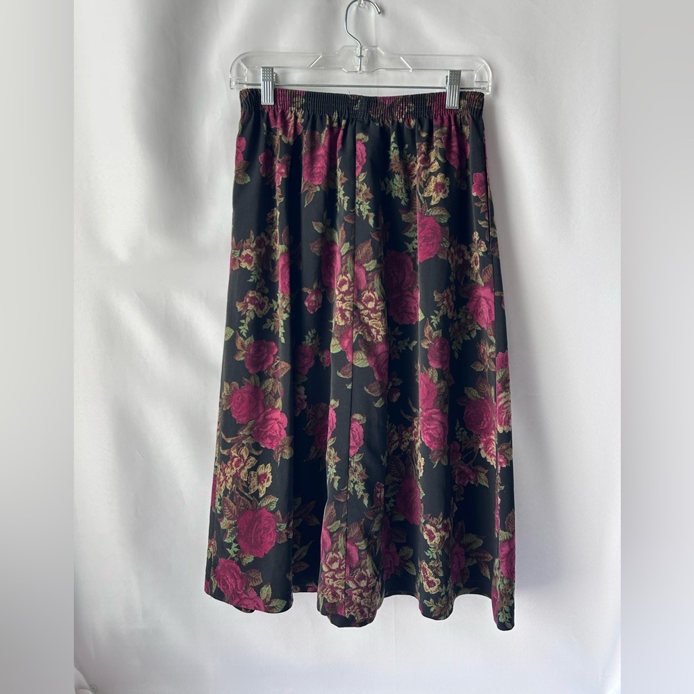 BonWorth Floral Black and Pink Women's Maxi Skirt - Picture 5 of 5